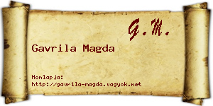 Gavrila Magda névjegykártya